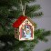 Christmas tree toy "House with a snowman", from batteries, a glow of warm white