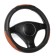 Torso steering wheel, genuine leather, size 38 cm, perforated insert, black and brown