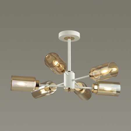 Cell chandelier Lumion. Dallin, 6x40W, E14, white color, gold