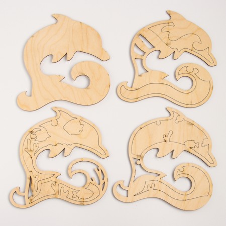 Wood painting "Dolphin"-4