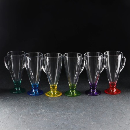 Mug "brightness", glass, 250 ml, color bottom-9