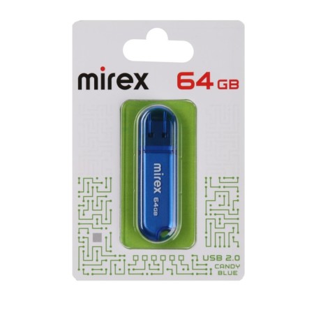 Flash drive Mirex Candy Blue, 64 GB, USB2.0, th Up 25 MB/s, PBU up to 15 Mb/s, blue-2