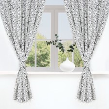 A set of curtains for the kitchen Ethel Leaves 149x180 cm - 2 pcs, grabbing - 2 pcs, 100% HL