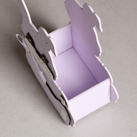 Kashpo "Bunny with a bow", 13.5x7x19.5 cm, oak, lilac-2