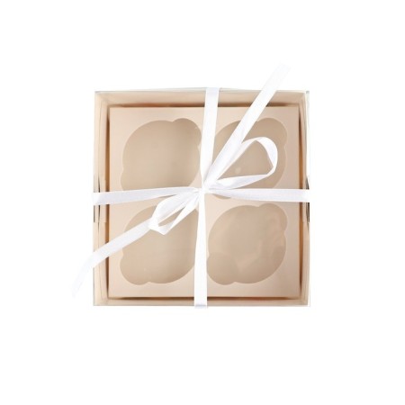 Capcake box, confectionery packaging, 4 cells “March 8”, 16 x 16 x 10 cm-1