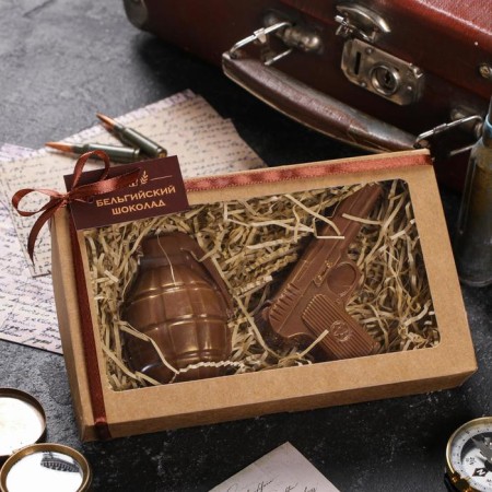 Belgian chocolate, 2 in 1 “Pistol + Pomegranate”, 160 g