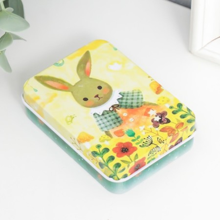 Rectangular metal casket "Bunny" 2.7x9x6.5 cm