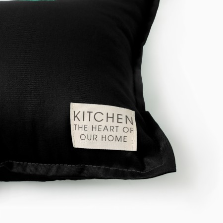 Ethel pillow, 45x45+1 cm, black, 100% cotton-4