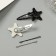 Invisibility for hair "Beatrice" (set 10 pcs) star, 5 and 5.5 cm, black silver