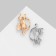Brooch "Cat", color mix