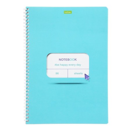 Note book A4, 96 sheets in the Click Cage, covered cardboard, embossing, block No. 2 (gray sheets), 3v mix-4