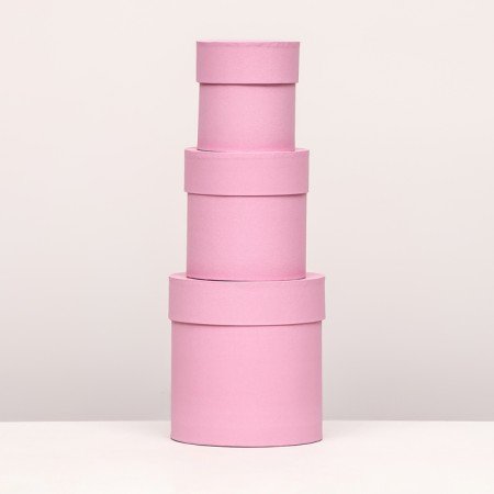Set of hats 3 in 1 "pink", 15 x 15 - 13 x 13 cm-2