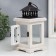 Summary tree on 1 candle "Lantern with a door" white aged 22x11.2x11.2 cm