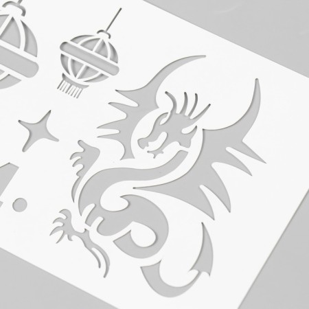 Plastic stencil "Dragons" 10x25 cm-2