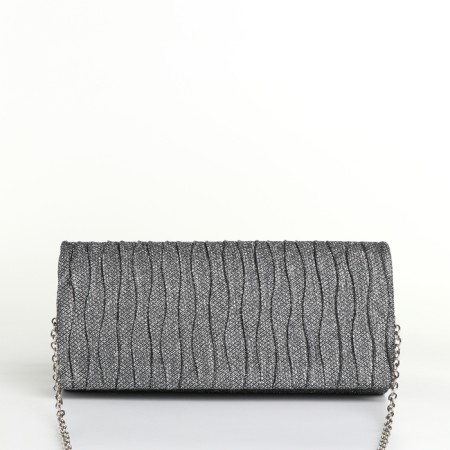 Magneta bag, long chain, silver color