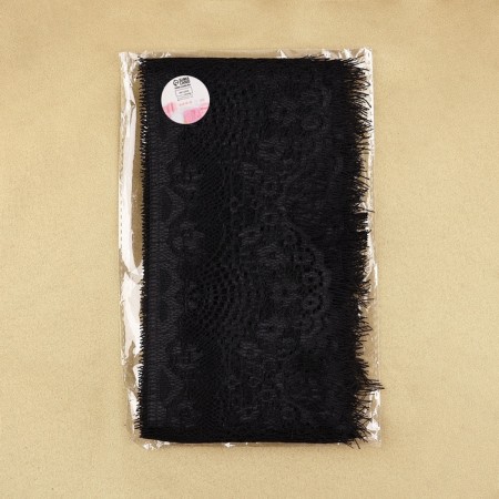 Lace cilia, 90 mm × 9 ± 0.5 m, in Bobin 3 pcs 3 m, black color-5