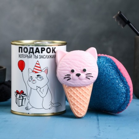 Set in a canvas bank "Gift you deserve" soap + washcloth