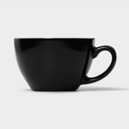 Coffee steam porcelain Magistro Coffee Time, 2 objects: a cup 200 ml, a saucer d = 14.5 cm, black color is black-4