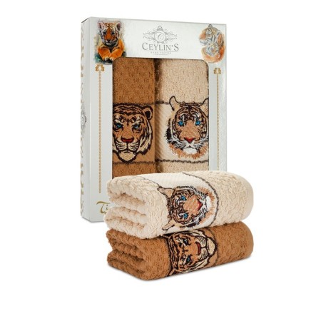 Set of terry napkins Diva Afrodita Ceylin "Tiger", size 40x60 cm, 2 pcs-1