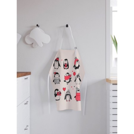 Apron kitchen with a photo print “Choose your penguin”, adjustable, size OS-1