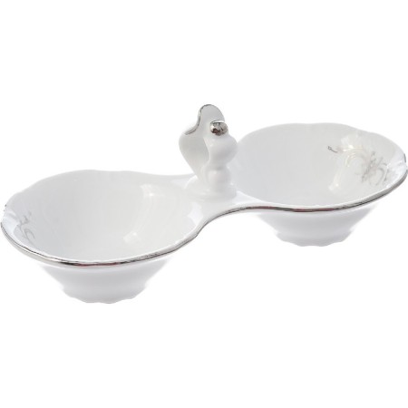 Double Constance Solonka, decor "Gray ornament, platinum layout"