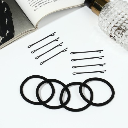 Hair set "Classic" (40 invisibles, 10 elastic bands) black-1