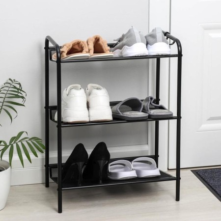 Shoe for shoes "Geneva-13", 3 shelves, 45 × 27 × 60 cm, black color-1
