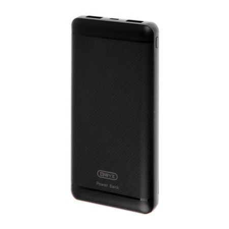 External BYZ W3 battery, 10,000 mAh, 2 USB, 1 Type-C, 2.1 A, PD, Black