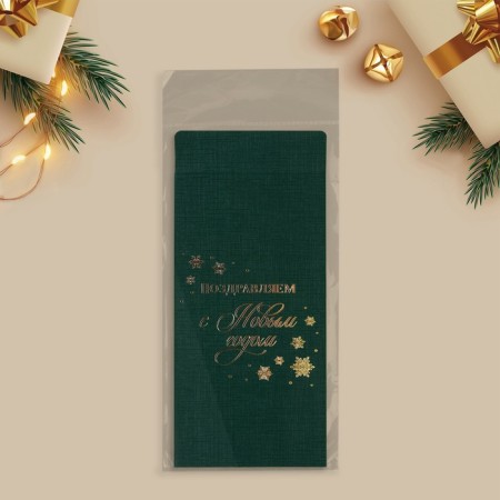Gift envelope, “Happy New Year”, embossing, designer paper, 11 x 22 cm, New Year-6