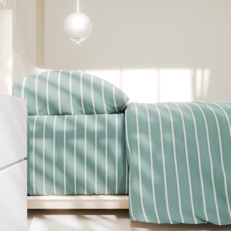 Bed linen Ethel Duet Mint Stripes 143x215 cm-2pcs, 220x240cm, 70x70cm-2pcs, 100% cotton, Poplin-8