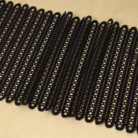 Lace elastic fabric, 190 mm × 2.7 ± 0.5 m, black color-2