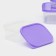 A set of food rectangular shares, 3 pcs: 150 ml, 500 ml, 1.2 l, lilac color