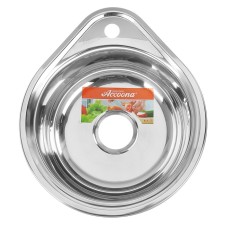Kitchen car wash Accoona AB4539, mortise, round, thickness 0.6 mm, 450x390x165 mm, glossy