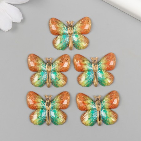 Decor for creativity plastic "Butterfly with a gold net" 2.5x3.1 cm-2
