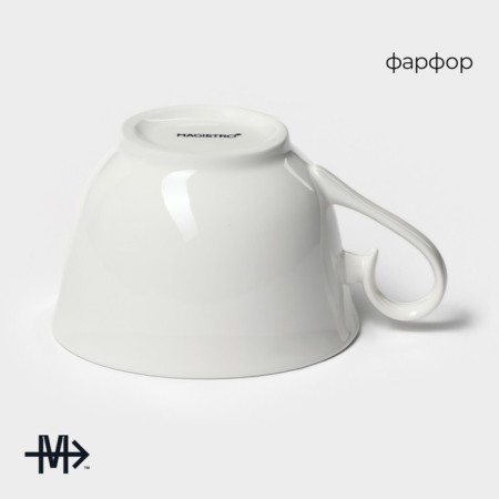 Porcelain mug Magistro "suite", 250 ml, white color-2