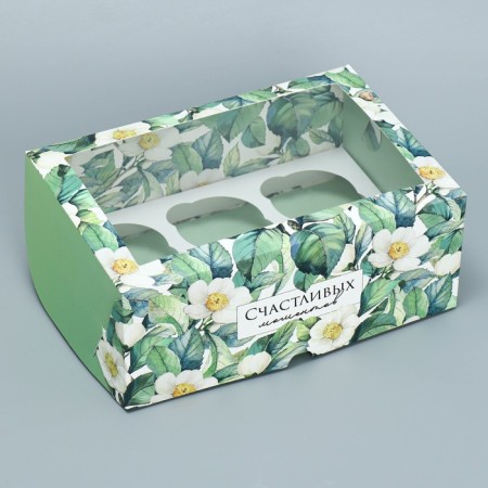 Capley box, confectionery packaging is bilateral, 6 cells of “happy moments”, 25 x 17 x 10 cm