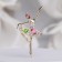 Brooch "Ballerina" on stage, green-raspberry color in gold