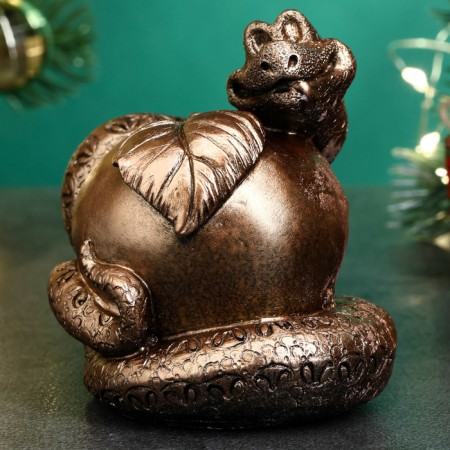 Figure "Snake on an apple" bronze, 8x7cm-1
