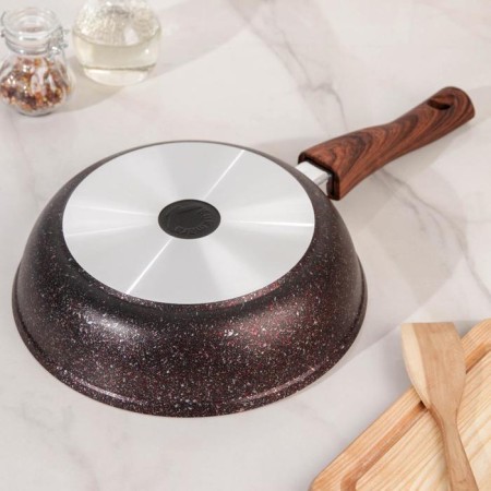 Granit Ultra Red, D = 24 cm pan, removable handle, glass cover, anti -stick coating, brown color-2