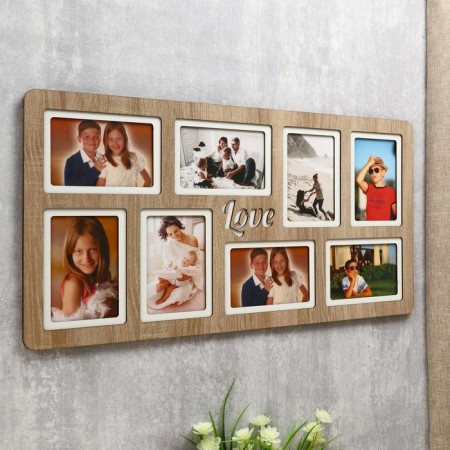 Photo frame of HDF "Love" in 8 photos 10x15 cm (plastic screen)-1