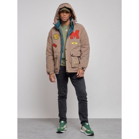 Winter male jacket, size 54, brown color-4