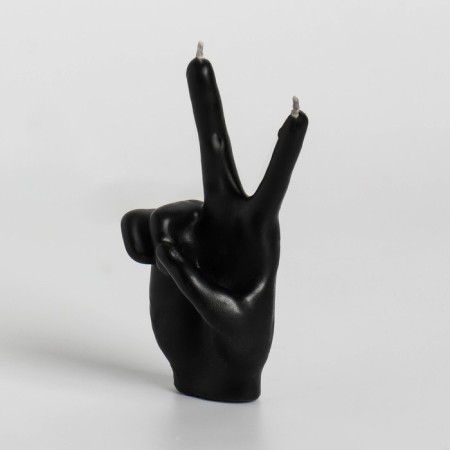 Figure candle "Hand-Peace", 10x4 cm, black-4