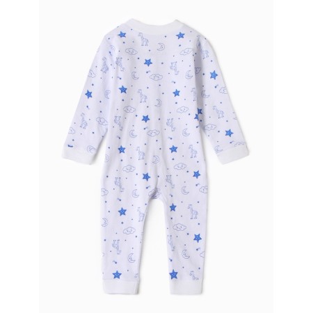 Details for children with open legs "Giraffes", white/blue color, height 68-4