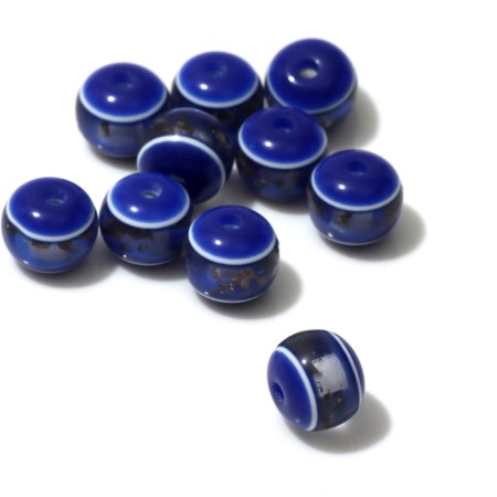 Busina "Rondel" inclusive, 1 × 1 × 0.8 cm, (set 10 pcs.), Blue color-1