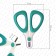 Children's manicure scissors, turquoise/white color