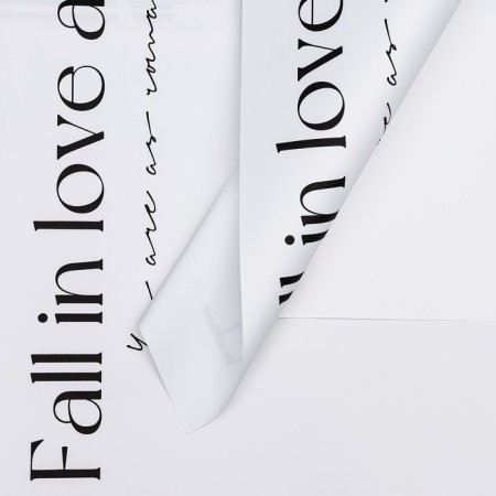 Film for flowers matte, "Love", 58x58cm, white