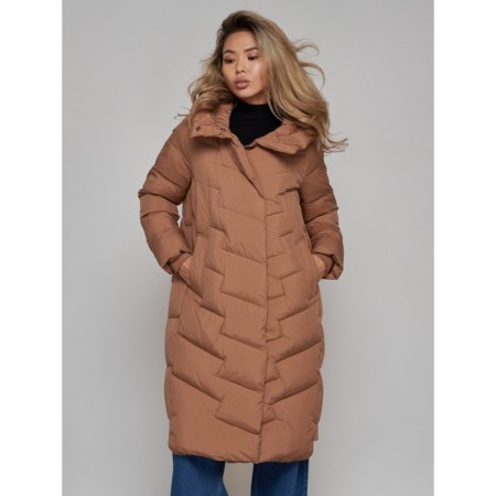 Coat insulated winter female, size 48, brown color-14