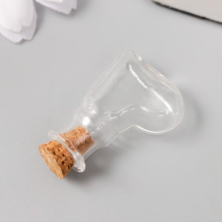 Decor for creativity Glass "A bottle - a heart with a traffic jam" 0.8x1.9x2.7 cm-1
