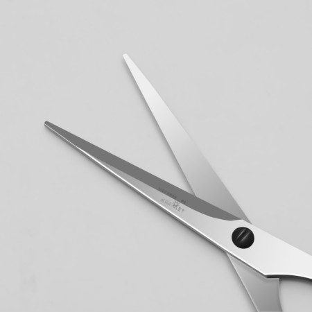 Hairdressers scissors, with emphasis, blade-5.5 cm, black color, n-045-01-2