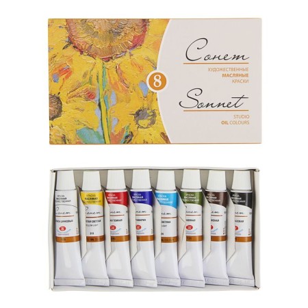 Oil art, set of 8 colors x 10 ml, ZHK "Sonet", 2641098